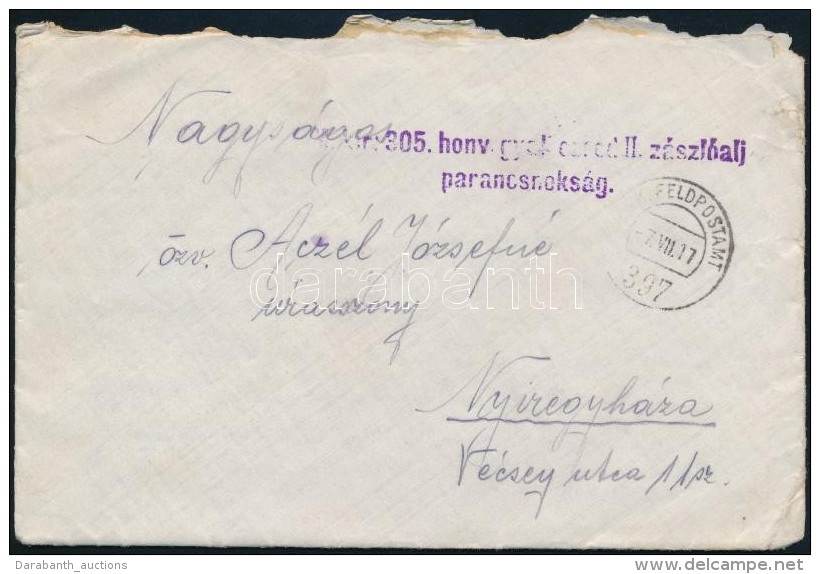 1917 T&aacute;bori Posta Lev&eacute;l 'M.kir. 305 Honv. Gyal. Ezred II. Z&aacute;szl&oacute;alj... - Other & Unclassified