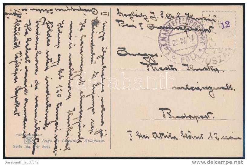 1917 T&aacute;bori Posta K&eacute;peslap 'MFP POLA C' + 'S.M.S. HUSZ&Aacute;R' - Other & Unclassified