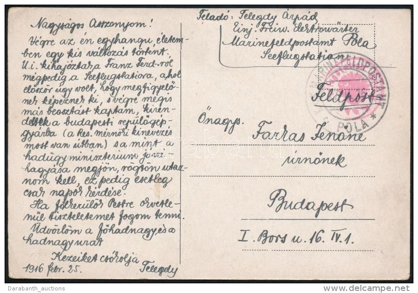 1916 K&eacute;peslap 'K.u. K. Seeflugstation Pola' +  'MFP POLA C' - Other & Unclassified