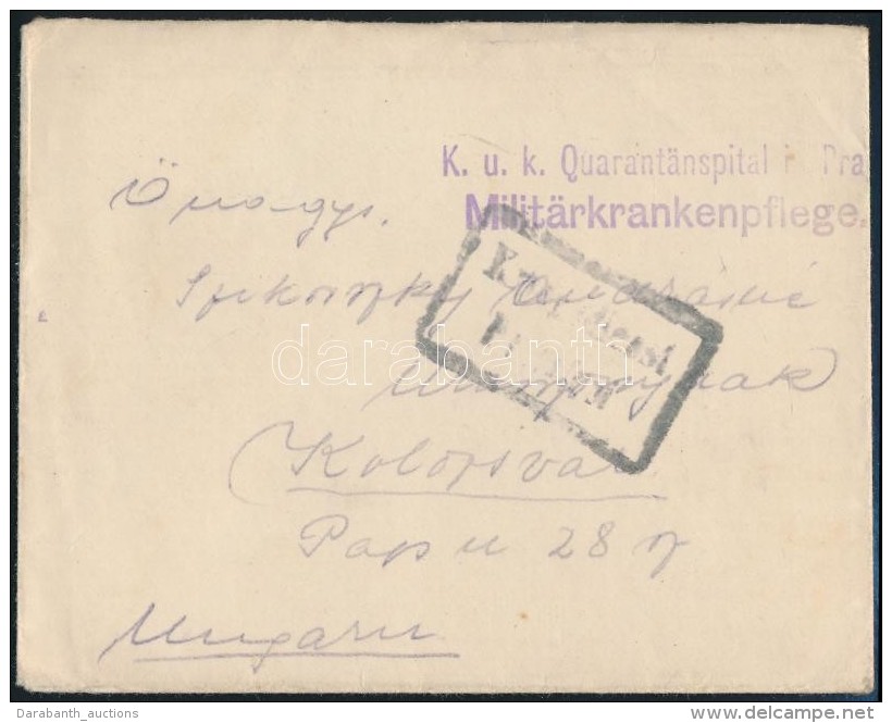 1916 T&aacute;bori Posta Lev&eacute;l 'K.u.k Quarant&auml;nspital In Prag' - Autres & Non Classés