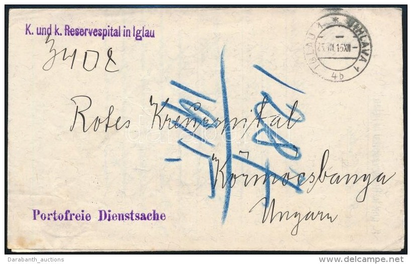 1915 T&aacute;bori Posta Lev&eacute;l 'K. Und K. Reservespital In Iglau' - Otros & Sin Clasificación