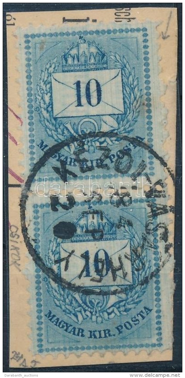 1881 Sz&iacute;nessz&aacute;m&uacute; 10kr F&uuml;ggÅ‘leges P&aacute;r V&eacute;gigfut&oacute; Karcokkal - Altri & Non Classificati