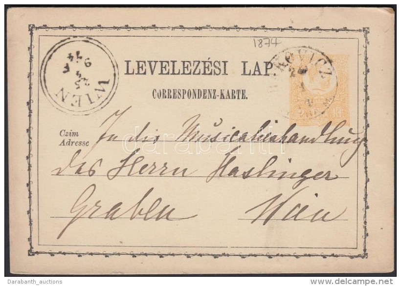 1874 D&iacute;jjegyes LevezÅ‘lap 'RAKOVICZ NYITRA M' - 'WIEN' - Altri & Non Classificati