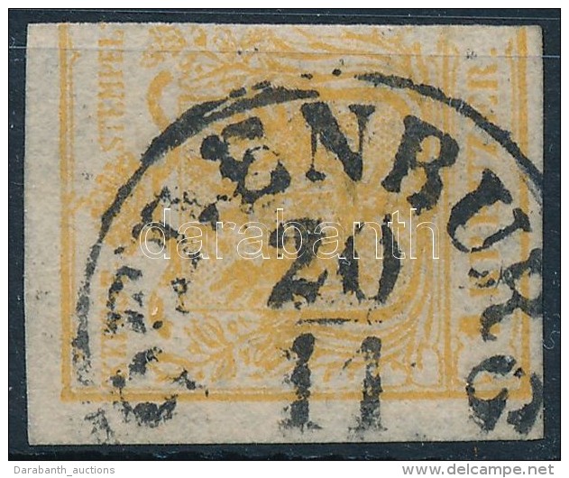 O 1850 1kr HP Narancsokker, Jobb Oldalon Bev&aacute;gva 'OEDEBURG' - Altri & Non Classificati