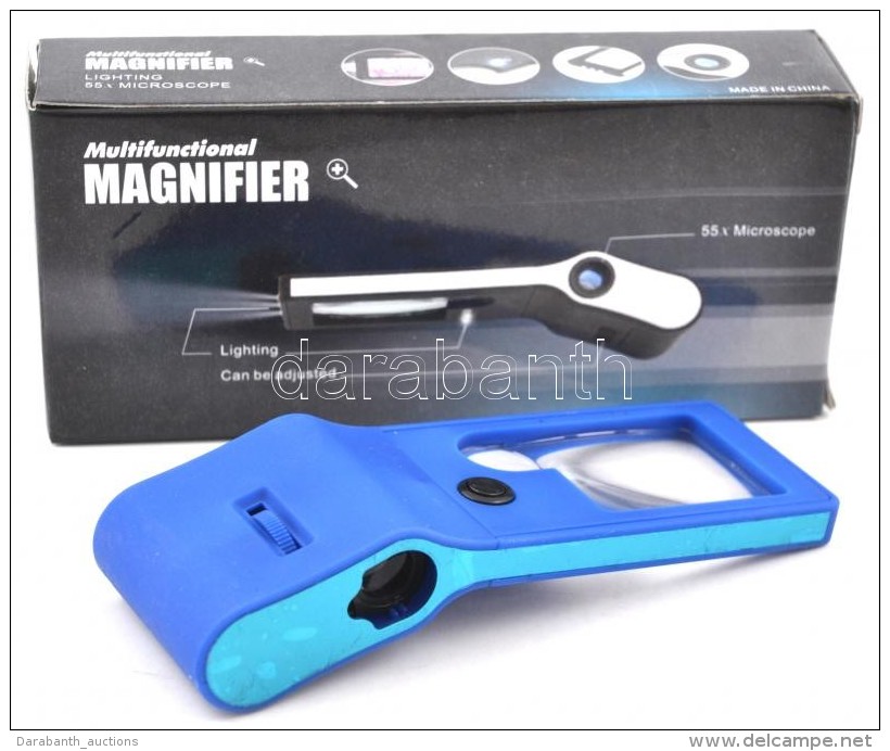 Magnifier Multifunkcion&aacute;lis Nagy&iacute;t&oacute; 55x Nagy&iacute;t&aacute;s, Led L&aacute;mp&aacute;val,... - Other & Unclassified