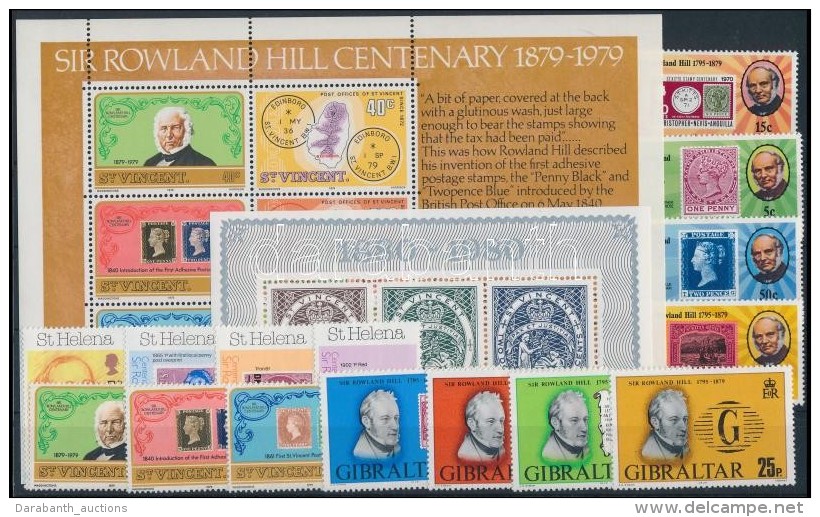 ** 1979-1980 Rowland Hill Mot&iacute;vum 15 Klf B&eacute;lyeg + 2 Klf Blokk - Altri & Non Classificati