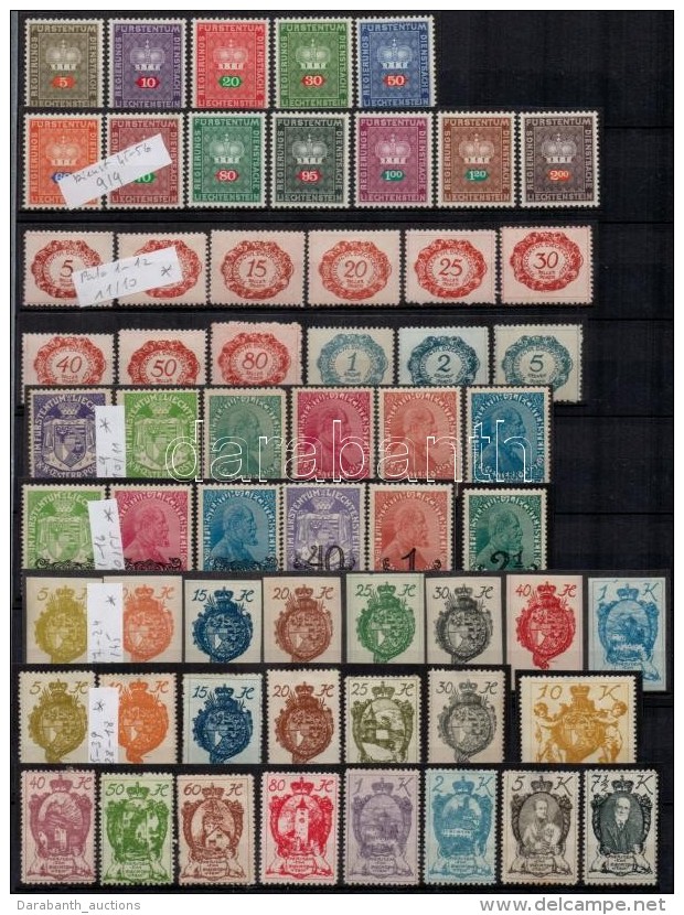 ** * Liechtenstein 1917-1973 20 Kiad&aacute;s + 1 Db Blokk, K&ouml;zte Hivatalos, Port&oacute; &eacute;s Klasszikus... - Otros & Sin Clasificación