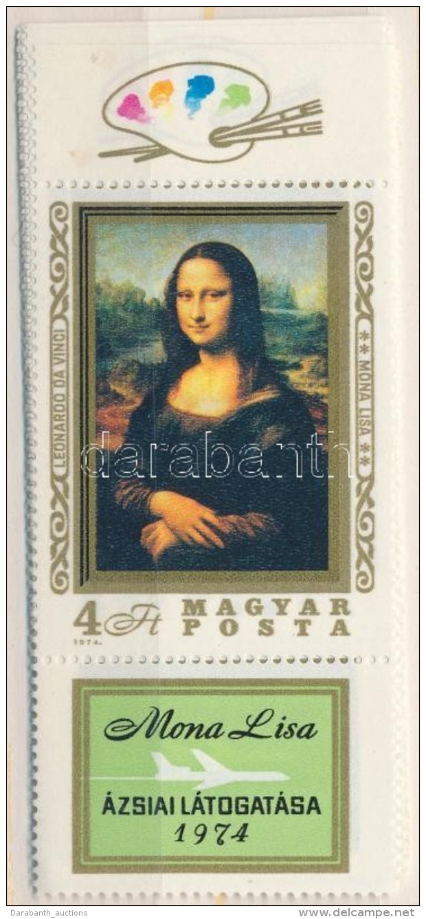 ** 1974 10 Db Mona Lisa B&eacute;lyeg Als&oacute; Szelv&eacute;nnyel (12.000) - Otros & Sin Clasificación