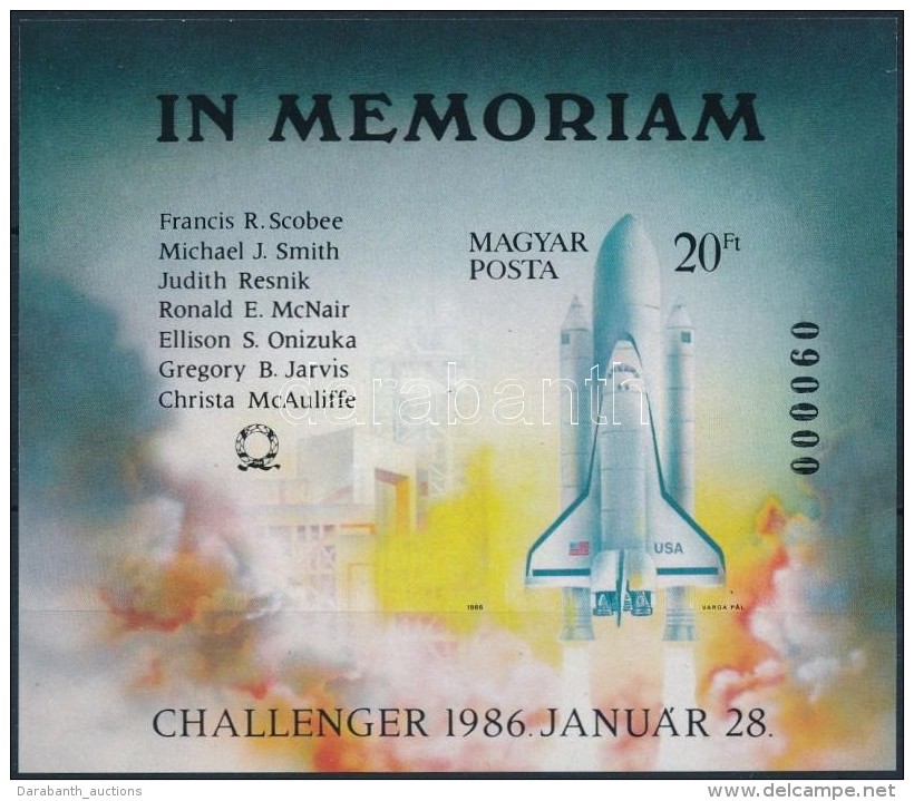 ** 1986 In Memoriam Challenger V&aacute;gott Blokk (4.500) - Altri & Non Classificati
