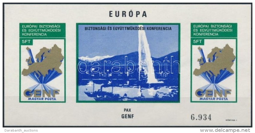 ** 1974 Europa Genf V&aacute;gott Blokk (pici K&ouml;r&ouml;mnyom/ Small Crease) - Andere & Zonder Classificatie