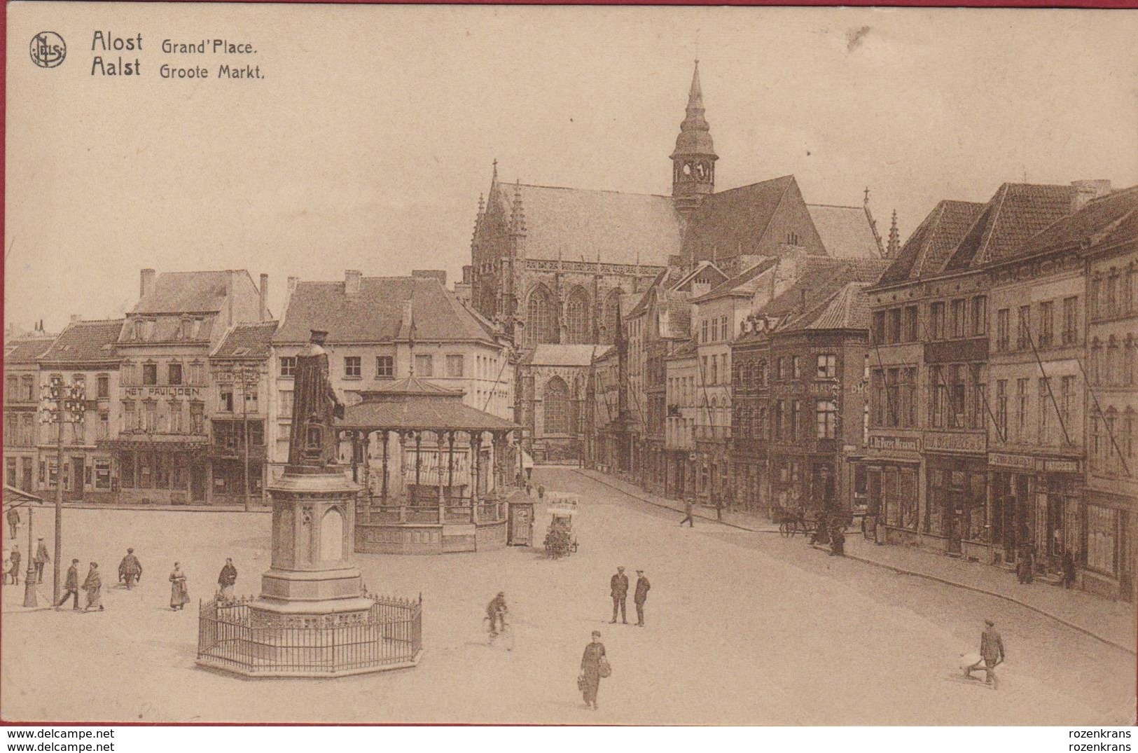 Aalst Alost Grand Place Groote Markt Geanimeerd Grote Oude Postkaart Nels - Aalst