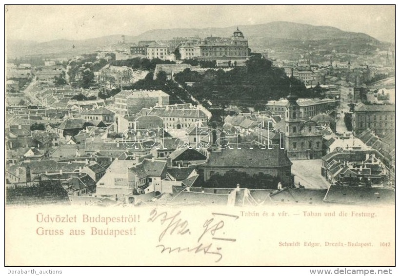 T2/T3 1898 Budapest I. Budai L&aacute;tk&eacute;p, Tab&aacute;n &eacute;s A V&aacute;r, Schmidt Edgar... - Non Classificati