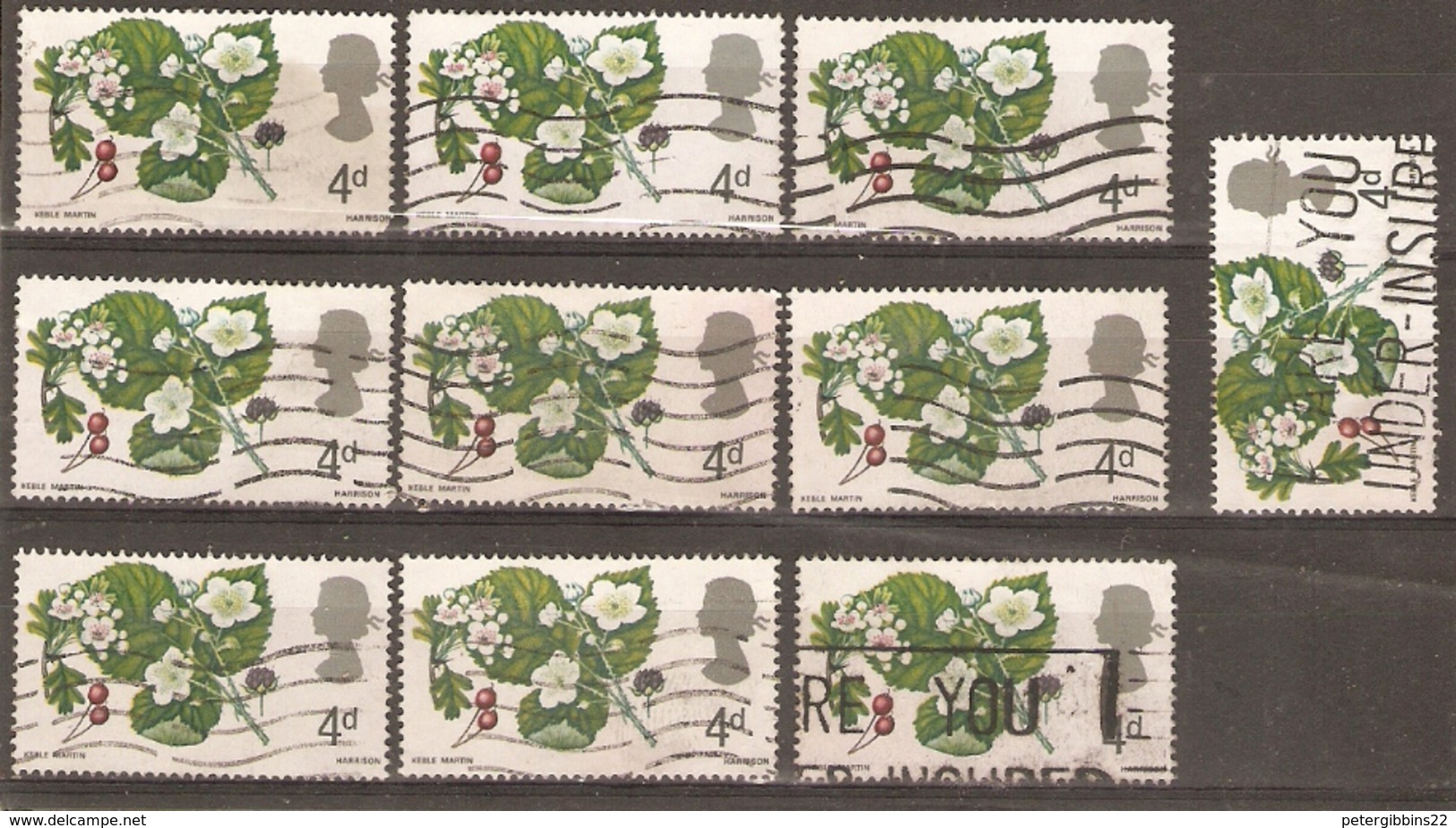 Great Britain 1967 SG 717 4d Flowers, Good Sound Used, As Shown On Scan. - Vrac (max 999 Timbres)