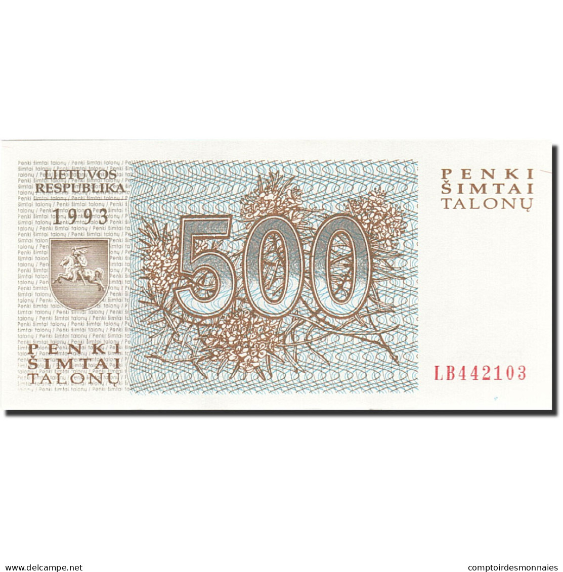 Billet, Lithuania, 500 Talonu, 1993, 1993, KM:46, NEUF - Lituanie