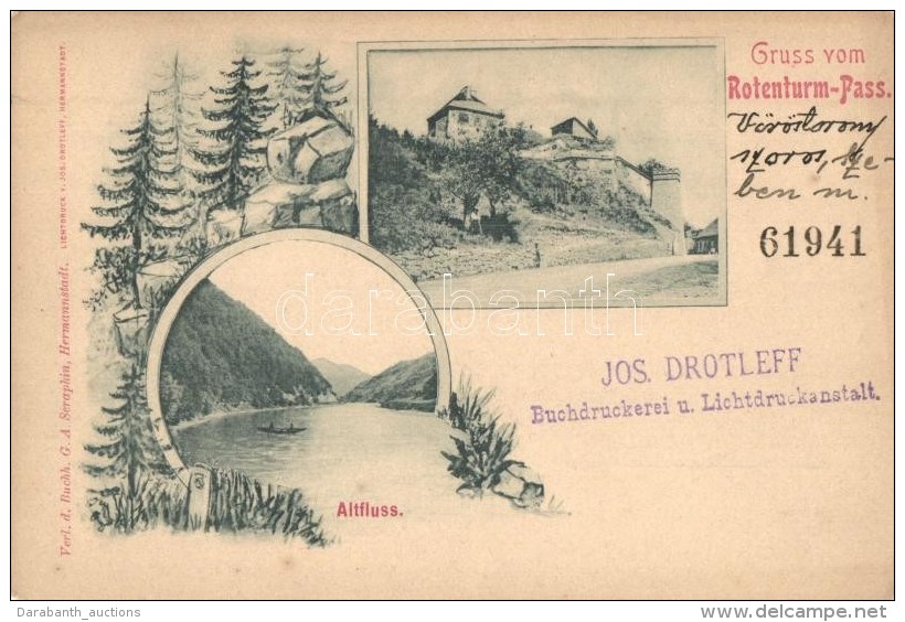 * T2/T3 V&ouml;r&ouml;storony-szoros, Rotenturm-Pass; Altfluss, Rothe Turm. Jos. Drotleff Floral - Zonder Classificatie