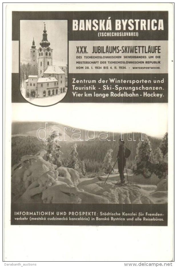 ** T2 1934 Beszterceb&aacute;nya, Banska Bystrica; XXX. Jubil&auml;ums-Skiwettl&auml;ufe Des Tschechoslovakischen... - Sin Clasificación