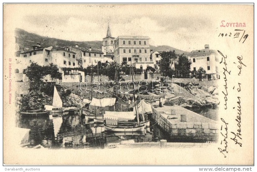 T2 Lovran, Laurana; Port View With Ships, Hotel And Restaurant Miramar - Sin Clasificación