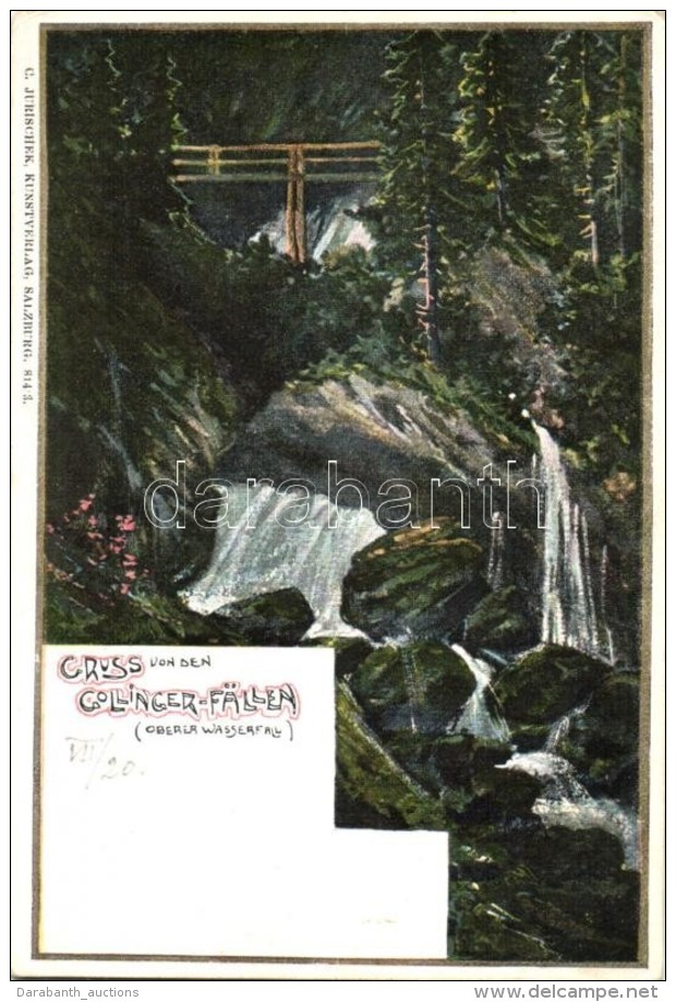 * T2/T3 Gollinger-F&auml;llen, Oberer Wasserfall; C. Jurischek Kunstverlag 814/3. - Sin Clasificación