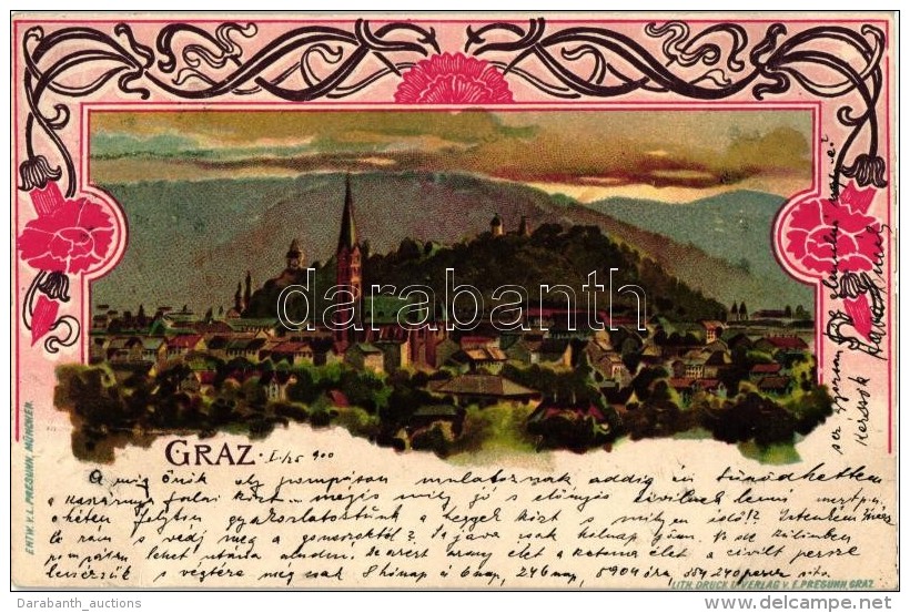 T2 Graz, Art Nouveau, Verlag E. Presunn Litho - Sin Clasificación