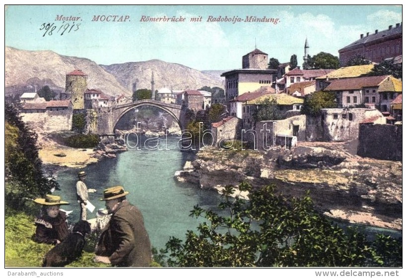 T2 Mostar, R&ouml;merbr&uuml;cke Mit Radobolja-M&uuml;ndung / Bridge - Non Classificati