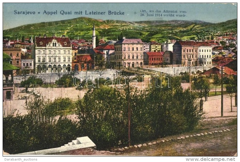 T2/T3 Sarajevo, Appel Quai Mit Lateiner Br&uuml;cke / Quay, Bridge  (EK) - Non Classificati