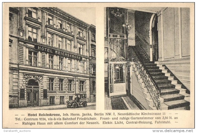 ** T1/T2 Berlin, Hotel Reichskrone. Neust&auml;dtische Kirchstrasse 11 / Hotel Interior, Automobile - Non Classificati