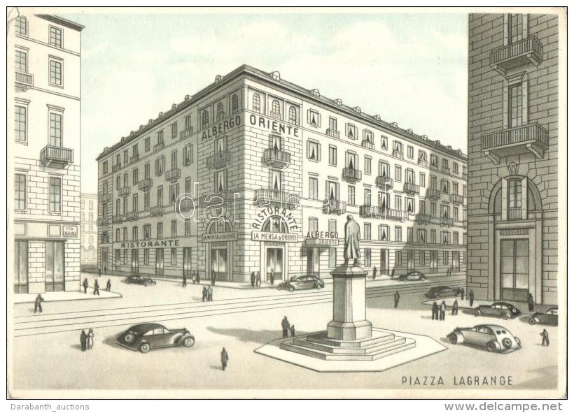 * T2/T3 Torino, Piazza E Via Lagrange, Albergo Oriente E Mensa Oriente (Propr. Pierino Rosso) / Square, Hotel And... - Unclassified