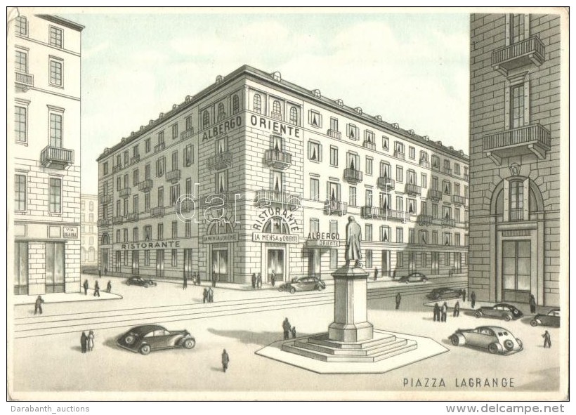 * T2/T3 Torino, Piazza E Via Lagrange, Albergo Oriente E Mensa Oriente (Propr. Pierino Rosso) / Square, Hotel And... - Non Classificati