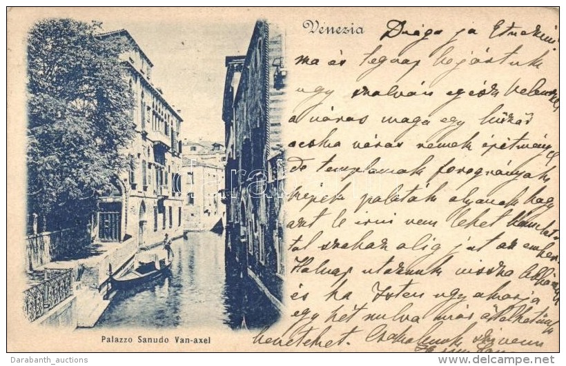 Venice, Venezia; Rio S. Cristoforo, Palazzo Sanudo Van-axel / Bridge, Canal, Palace - 2 Pre-1945 Postcards - Zonder Classificatie