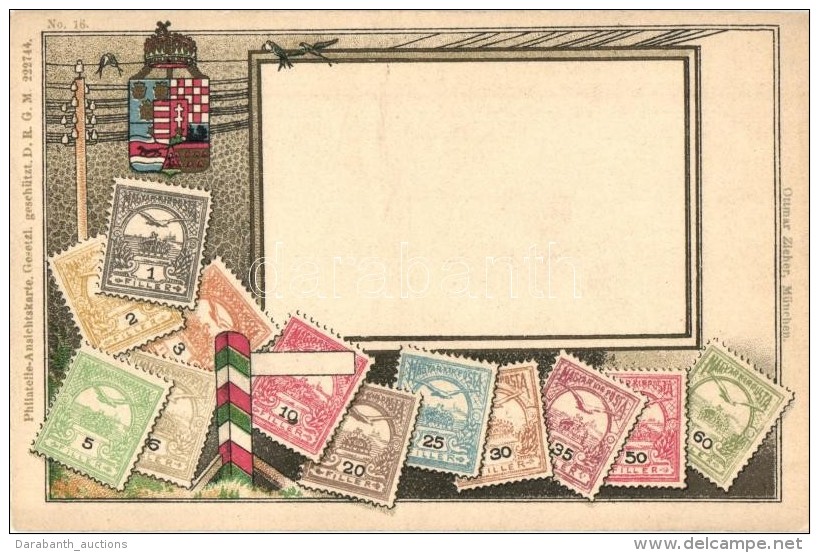 ** T1 A Magyar Kir. Posta B&eacute;lyegei / Set Of Hungarian Stamps, Coat Of Arms, Ottmar Zieher's Philatelie... - Non Classés