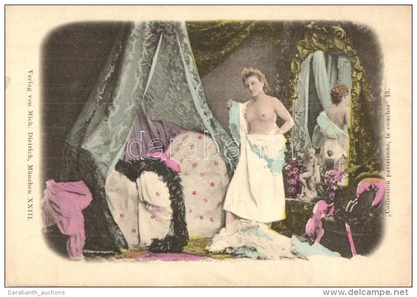 ** T3 Collection Parisienne, Le Coucher 15. Erotic Nude Lady, Bedtime, Verlag Von Mich. Dietrich (kis... - Sin Clasificación