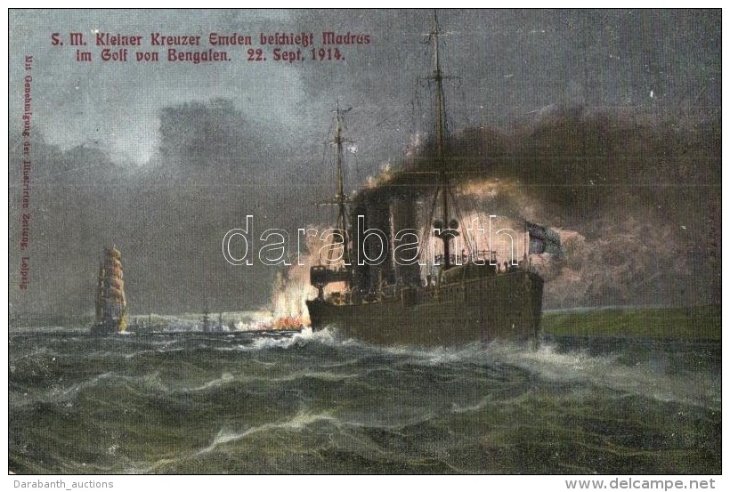** T2/T3 1914 SMS Emden Kleiner Kreuzer Der Deutschen Kaiserlichen Marine, Beschie&szlig;t Madras Im Golf Von... - Sin Clasificación