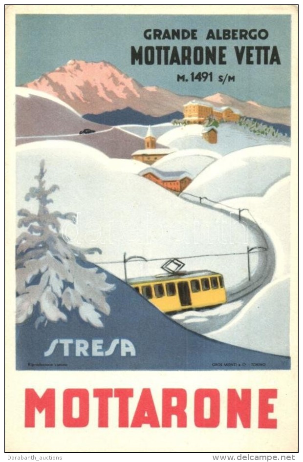 ** T2/T3 Stresa, Grande Albergo Mottarone Vetta / Italian Hotel Advertisement, Electric Railway (EK) - Zonder Classificatie