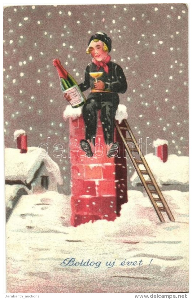 5 Db R&eacute;gi &uacute;j&eacute;vi &uuml;dv&ouml;zlÅ‘lap / 5 Pre-1945 New Year Greeting Cards - Zonder Classificatie