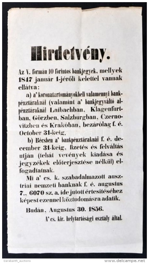 Buda 1856. 'A Cs&aacute;sz&aacute;ri Kir&aacute;lyi Helytart&oacute;s&aacute;gi Oszt&aacute;ly' &aacute;ltal... - Non Classificati