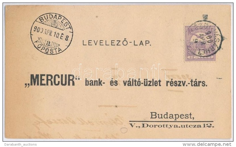 1900. 'Mercur Bank- &eacute;s V&aacute;lt&oacute;&uuml;zlet R&eacute;szv&eacute;nyt&aacute;rsas&aacute;g'... - Zonder Classificatie