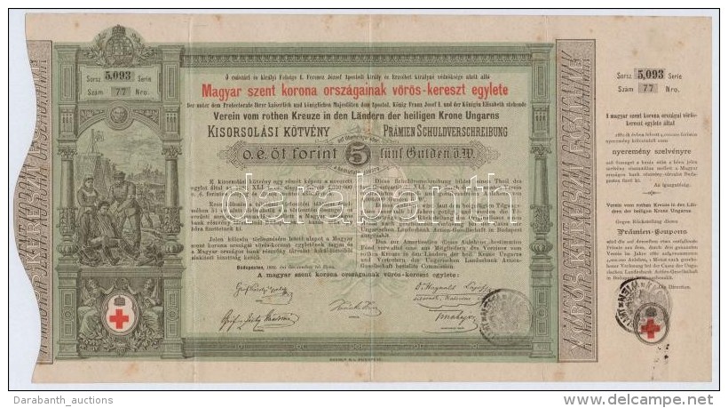 Budapest 1882. 'Magyar Szent Korona Orsz&aacute;gainak V&ouml;r&ouml;s-kereszt Egylete' Kisorsol&aacute;si... - Non Classificati