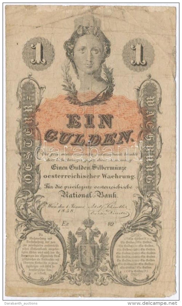1858. 1G T:III-
Austrian Empire 1858. 1 Gulden C:VG
Adamo G87 - Unclassified