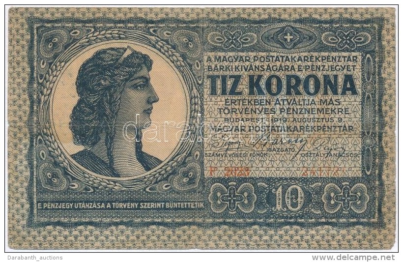 1919. Augusztus 9. 10K T:III,III-
Adamo K13 - Non Classificati