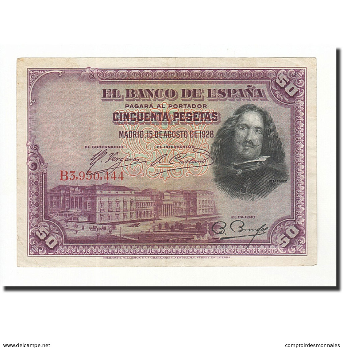 Billet, Espagne, 50 Pesetas, 1928, 1928-08-15, KM:75b, TTB+ - 50 Peseten