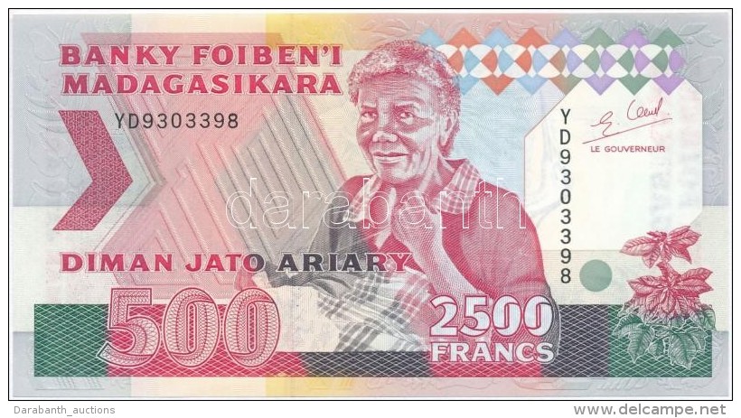 Madagaszk&aacute;r 1993. 2500Fr T:I,I-
Madagascar 1993. 2500 Francs C:UNC,AU - Non Classificati