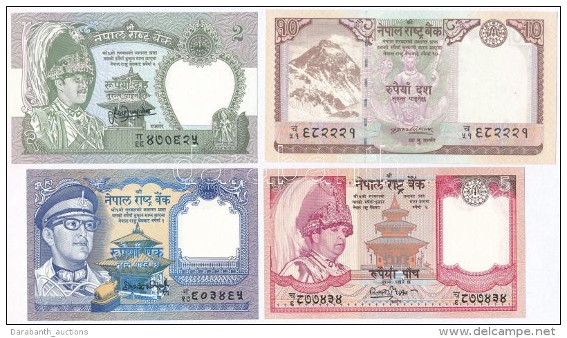 Nep&aacute;l 1974. 1R + 1981-. 2R + 2002. 5R + 2013. 10R T:I,I-
Nepal 1974. 1 Rupee + 1981-. 2 Rupees + 2002. 5... - Sin Clasificación