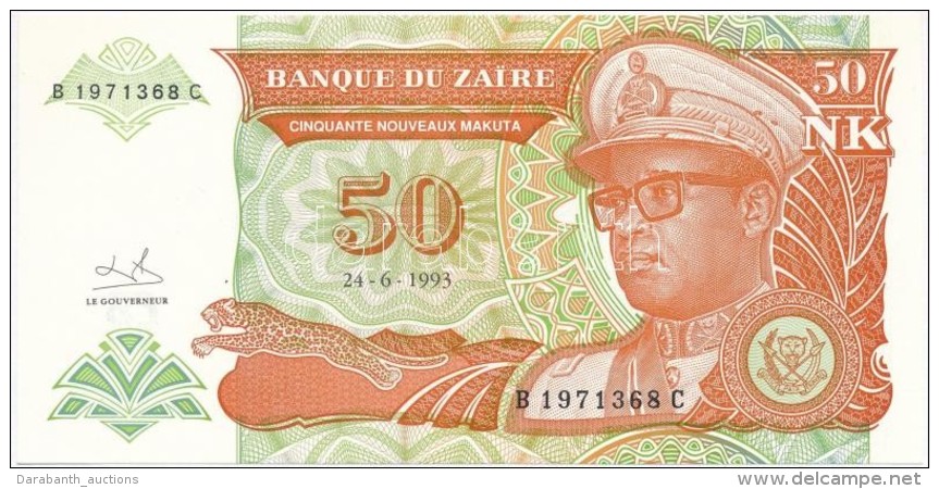 Zaire 1993. 50Z T:I
Zaire 1993. 50 Zaires C:UNC
Krause 57 - Non Classificati