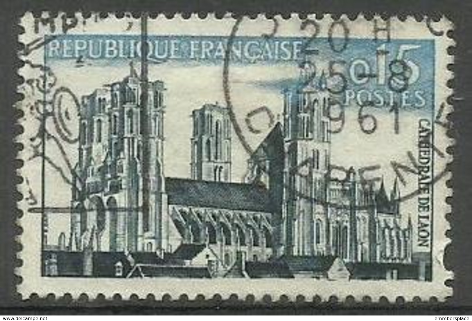 France - 1960 Laon Cathedral 15c Used   Sc 943 - Used Stamps