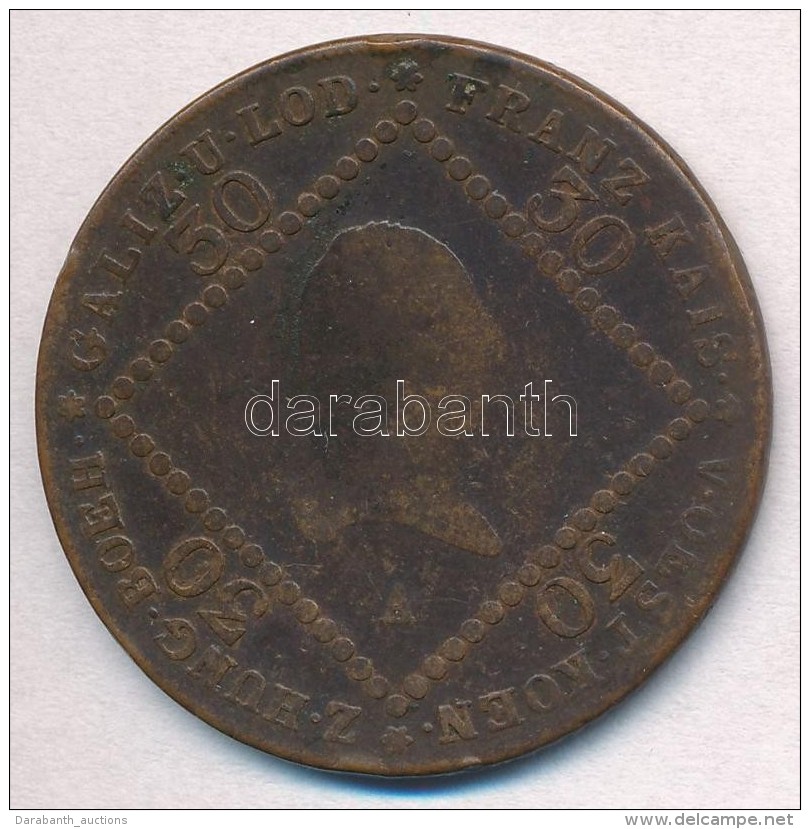 Ausztria 1807A 30kr Cu T:3 Ph.
Austria 1807A 30 Kreuzer Cu C:F Edge Error - Non Classificati