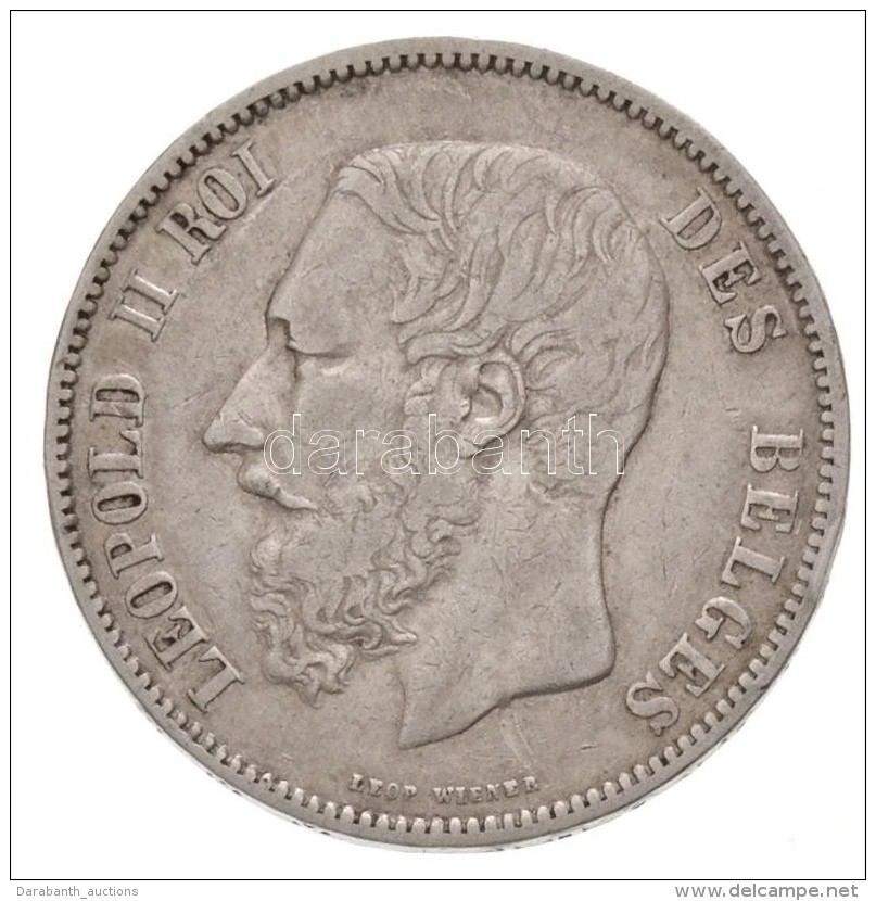 Belgium 1868. 5Fr Ag 'II. Lip&oacute;t' T:2,2- Kis Ph., &uuml;.
Belgium 1868. 5 Francs Ag 'Leopold II' C:XF,VF... - Zonder Classificatie