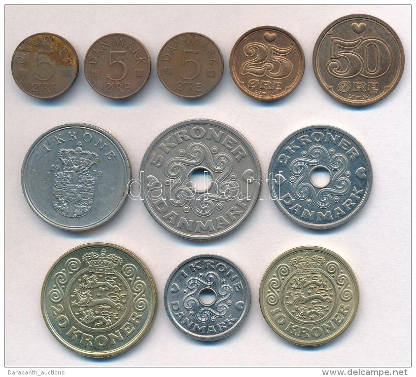 D&aacute;nia 1972-2001. 5&ouml;-20K (11xklf) T:1-,2
Denmark 1972-2001. 5 Ore- 20 Kroner (11xdiff) C:AU,XF - Zonder Classificatie