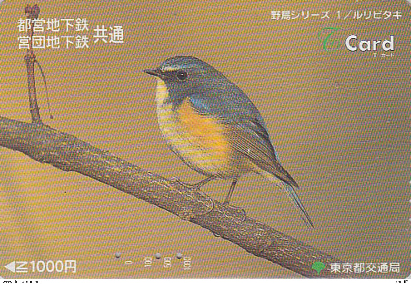 Carte JAPON - ANIMAL - Série Oiseaux 1/3 - OISEAU ROUGE GORGE - ROBIN BIRD JAPAN T Card - ROTKEHLCHEN Vogel - 3955 - Songbirds & Tree Dwellers