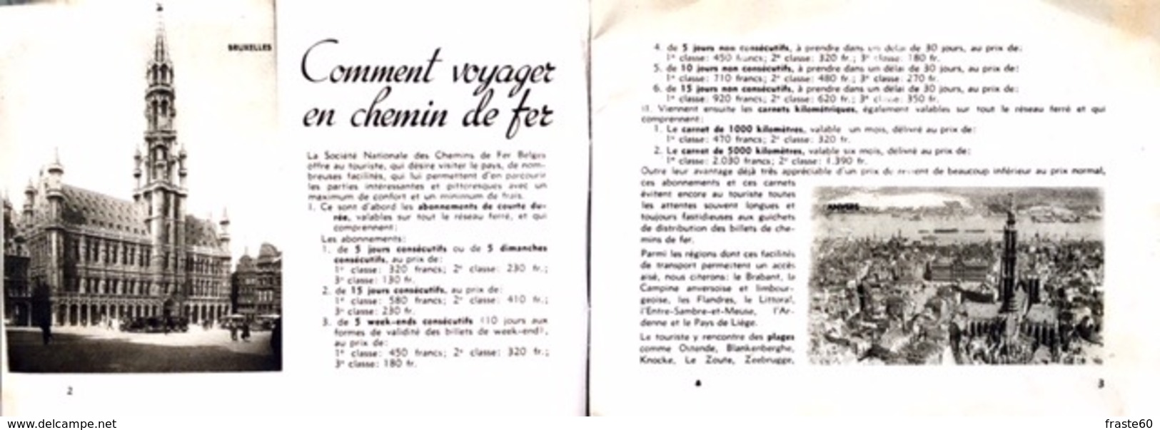 Livret De 32 Pages "Itinéraires En Chemins De Fer De Belgique" - Spoorweg