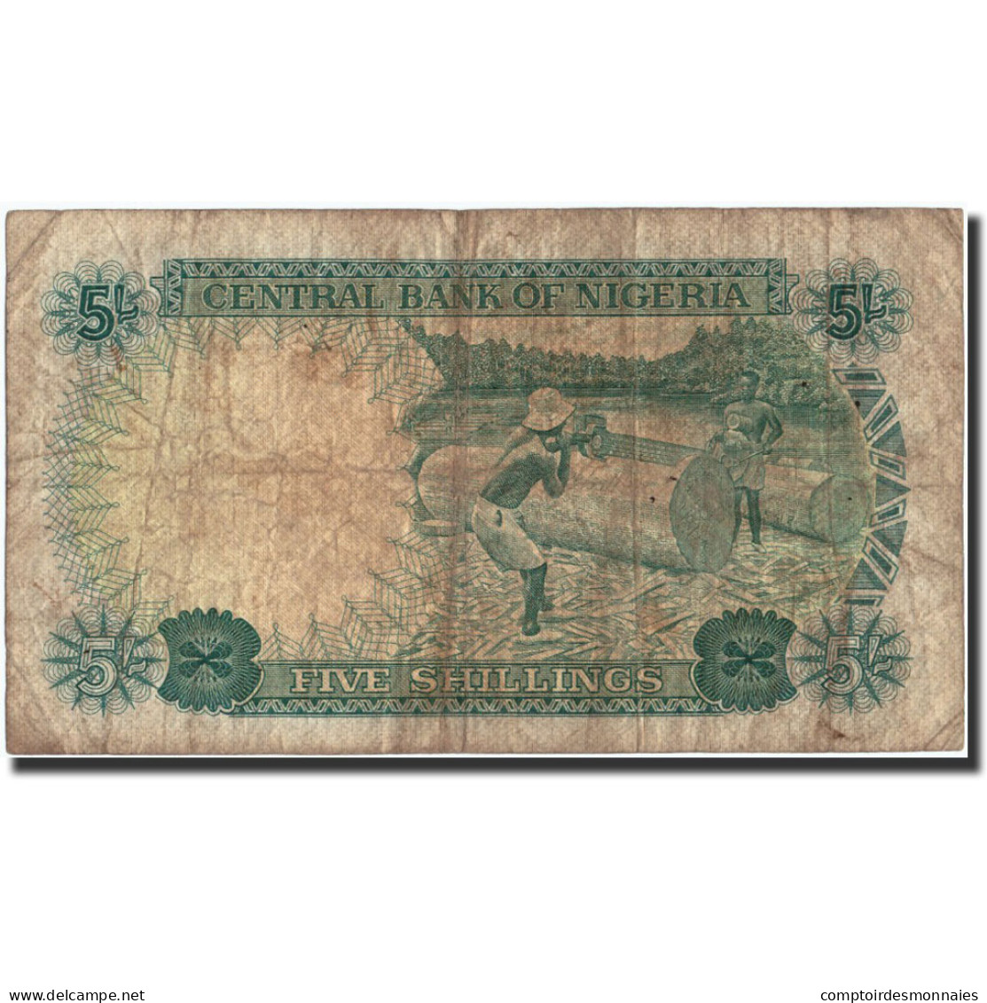 Billet, Nigéria, 5 Shillings, Undated (1968), Undated, KM:10a, TB - Nigeria